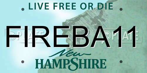 FIREBA11 New Hampshire License Plate
