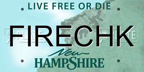 FIRECHK New Hampshire License Plate