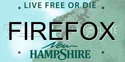 FIREFOX New Hampshire License Plate
