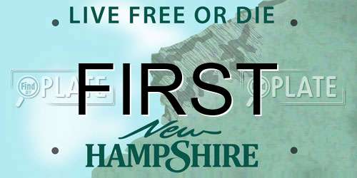 FIRST New Hampshire License Plate