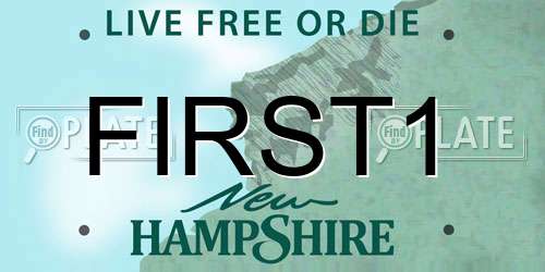 FIRST1 New Hampshire License Plate