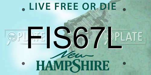 FIS67L New Hampshire License Plate