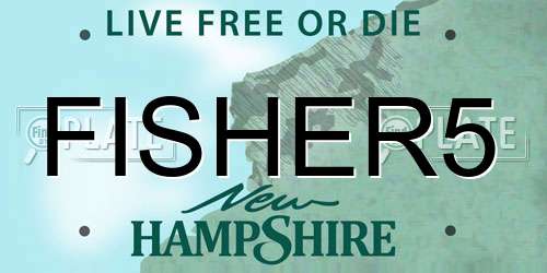 FISHER5 New Hampshire License Plate