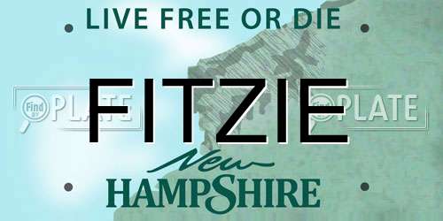 FITZIE New Hampshire License Plate