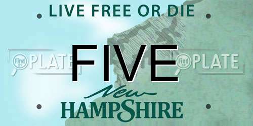 FIVE New Hampshire License Plate