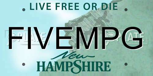 FIVEMPG New Hampshire License Plate