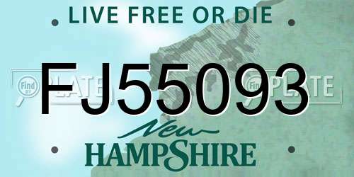 FJ55093 New Hampshire License Plate