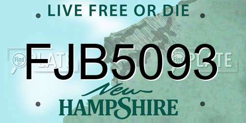 FJB5093 New Hampshire License Plate