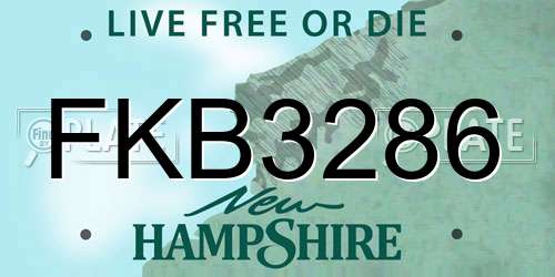 FKB3286 New Hampshire License Plate