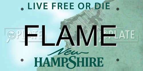 FLAME New Hampshire License Plate