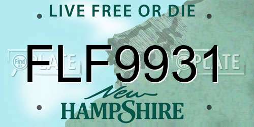 FLF9931 New Hampshire License Plate