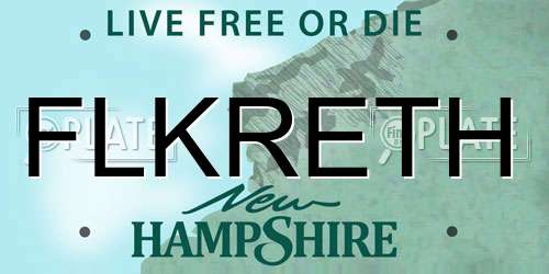 FLKRETH New Hampshire License Plate