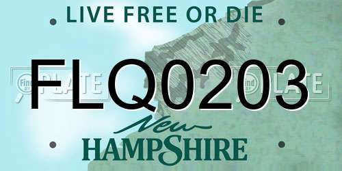 FLQ0203 New Hampshire License Plate