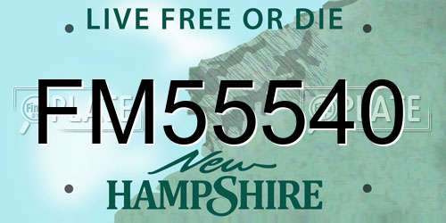 FM55540 New Hampshire License Plate