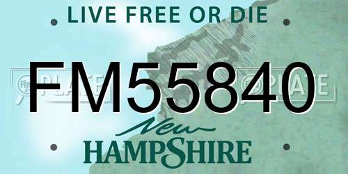 FM55840 New Hampshire License Plate