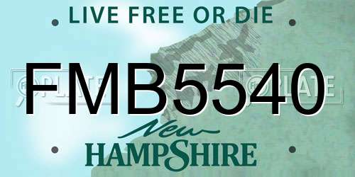 FMB5540 New Hampshire License Plate