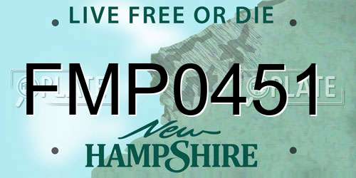 FMP0451 New Hampshire License Plate