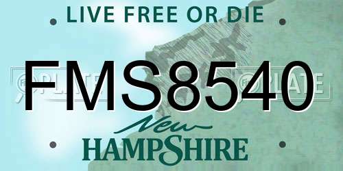FMS8540 New Hampshire License Plate