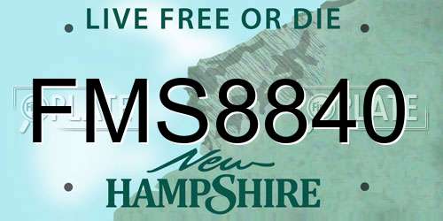 FMS8840 New Hampshire License Plate