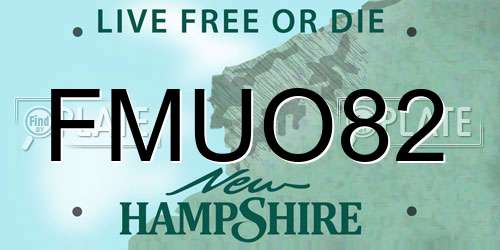 FMUO82 New Hampshire License Plate
