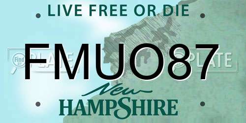 FMUO87 New Hampshire License Plate