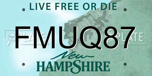 FMUQ87 New Hampshire License Plate