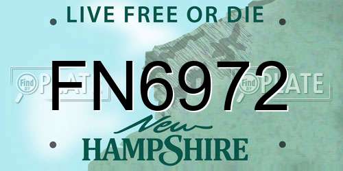 FN6972 New Hampshire License Plate