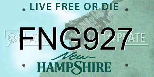 FNG927 New Hampshire License Plate