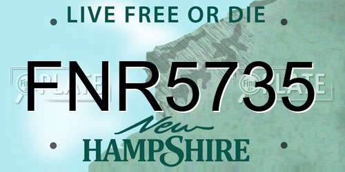 FNR5735 New Hampshire License Plate