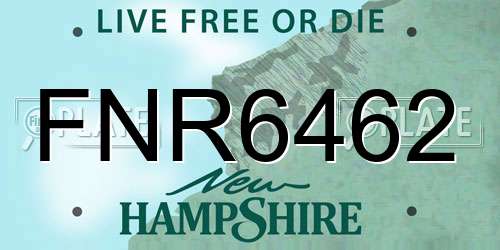 FNR6462 New Hampshire License Plate