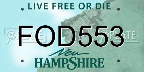 FOD553 New Hampshire License Plate