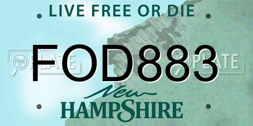 FOD883 New Hampshire License Plate