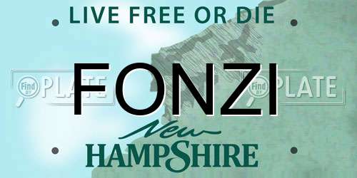 FONZI New Hampshire License Plate