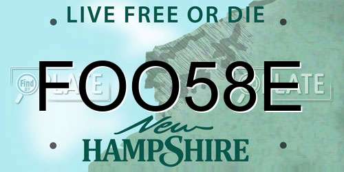 FOO58E New Hampshire License Plate