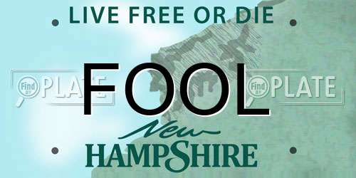 FOOL New Hampshire License Plate
