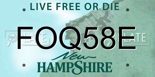 FOQ58E New Hampshire License Plate