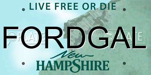 FORDGAL New Hampshire License Plate