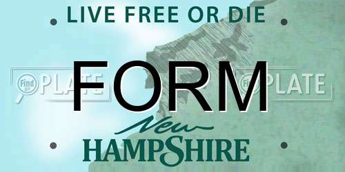 FORM New Hampshire License Plate