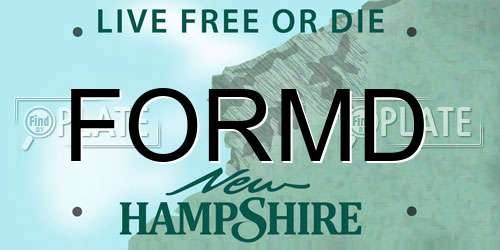 FORMD New Hampshire License Plate