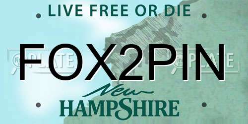 FOX2PIN New Hampshire License Plate