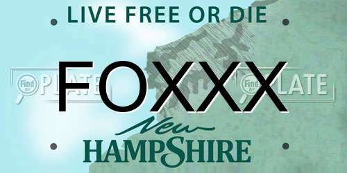 FOXXX New Hampshire License Plate