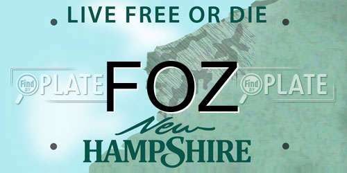 FOZ New Hampshire License Plate