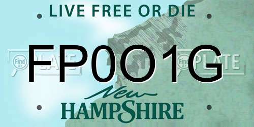 FP0O1G New Hampshire License Plate