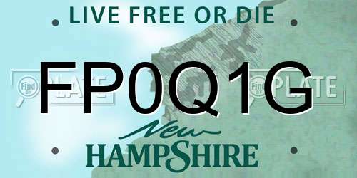 FP0Q1G New Hampshire License Plate