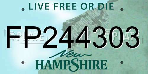FP244303 New Hampshire License Plate