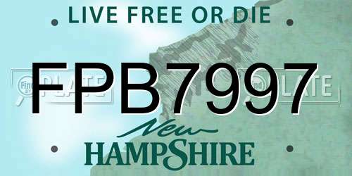 FPB7997 New Hampshire License Plate