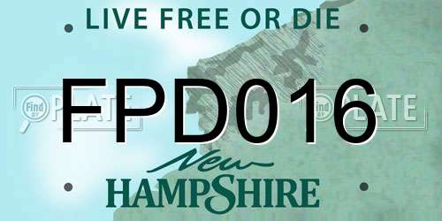 FPD016 New Hampshire License Plate