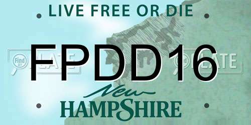 FPDD16 New Hampshire License Plate