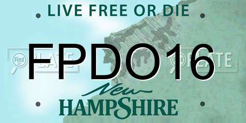 FPDO16 New Hampshire License Plate