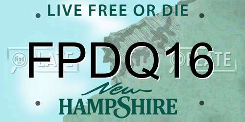 FPDQ16 New Hampshire License Plate